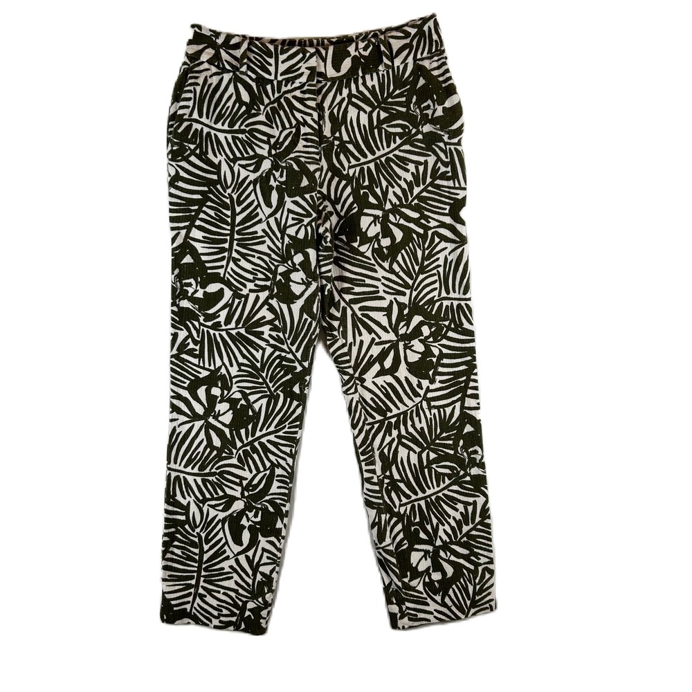 Kate Spade New York Tropical Foliage Leaf Print Trousers Pants Size 00‎